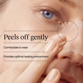 Neutrogena patch next to fingers to show real size and scale