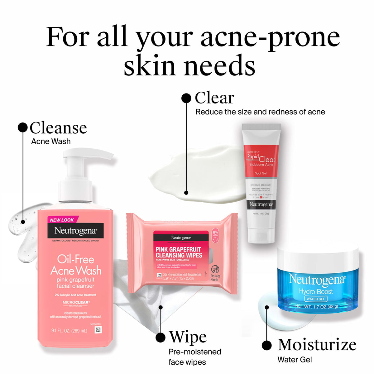 Neutrogena wipe next to hand showing scale and travel-friendly size