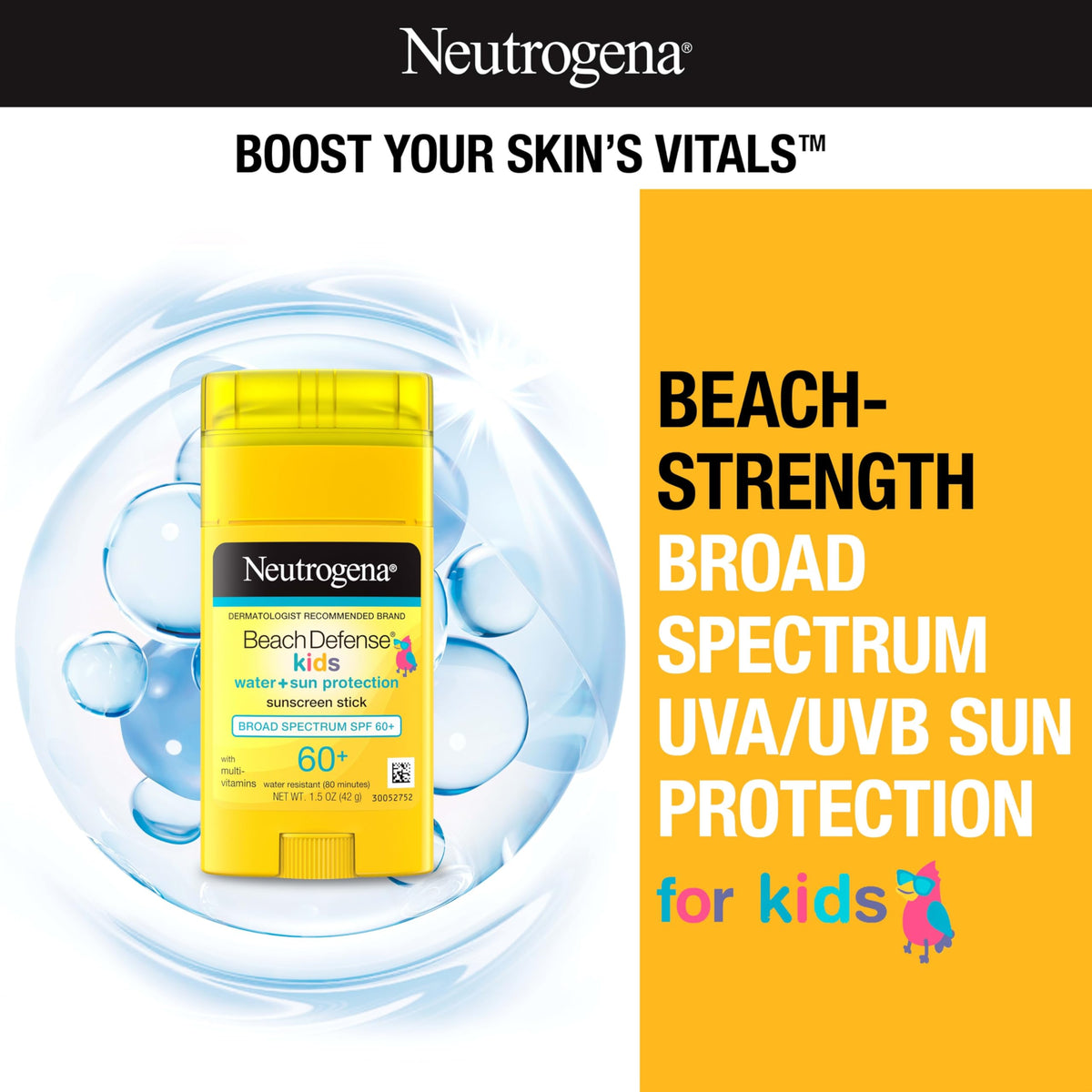 Neutrogena stick open in hand demonstrating hands-free application benefit