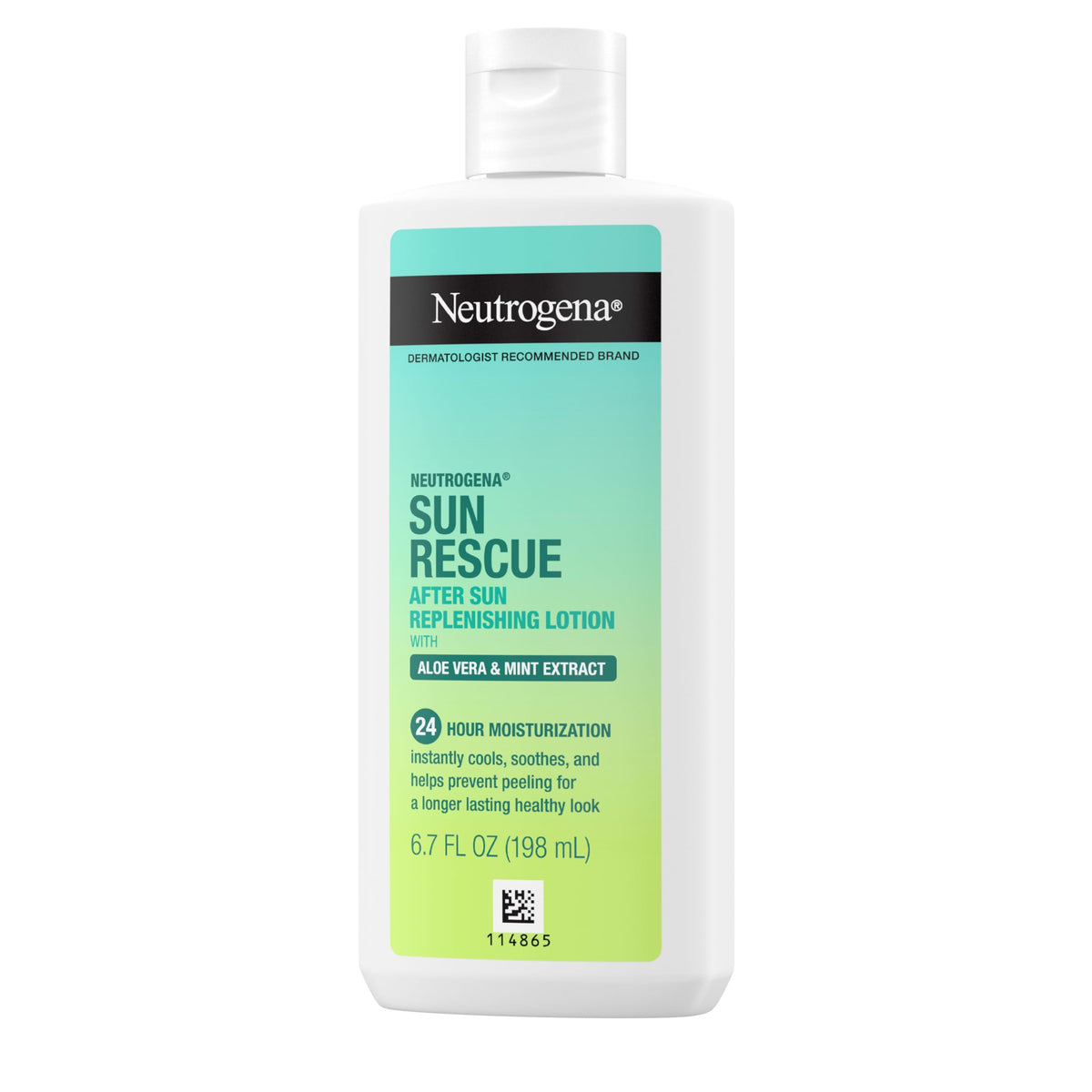 Neutrogena product on beach towel lifestyle scene conveying post‑sun recovery