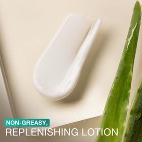 Neutrogena lotion texture closeup showing smooth absorbent cream for long hydration