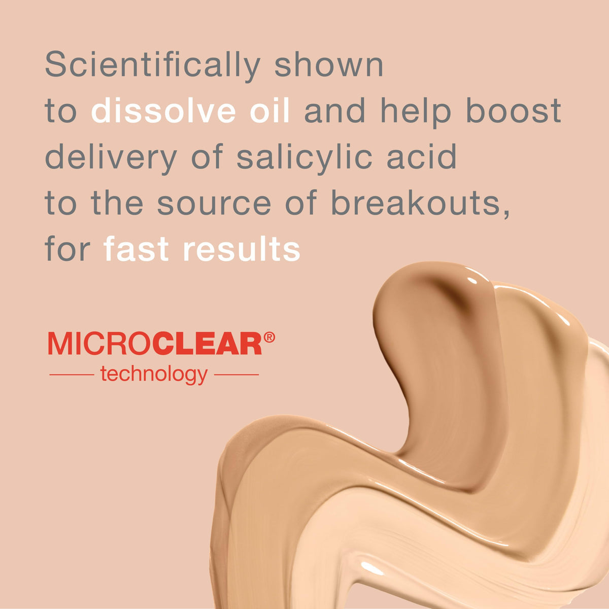 Neutrogena texture close-up reveals smooth matte finish for oil control
