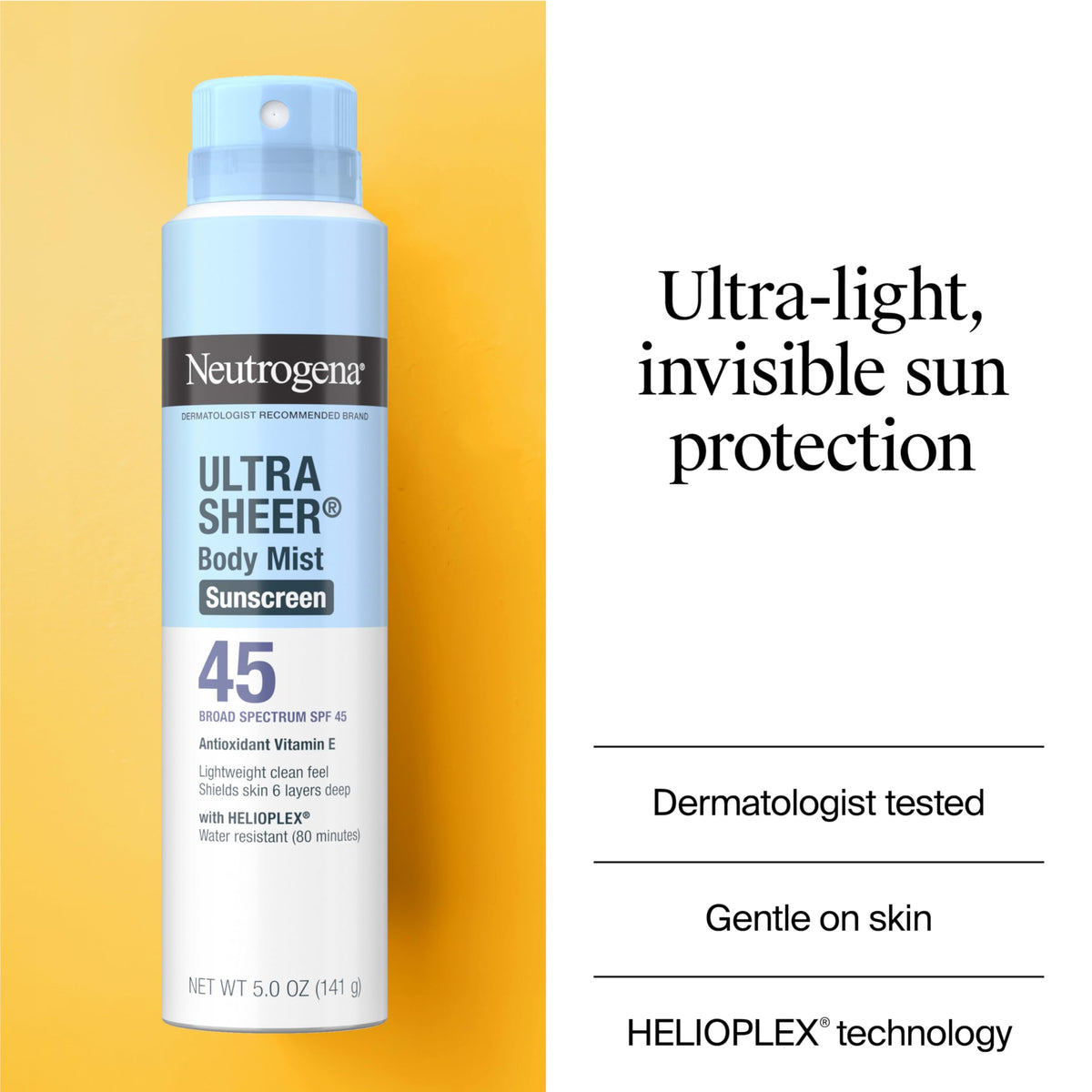 Neutrogena dry-touch texture on skin demonstrating quick absorption benefit