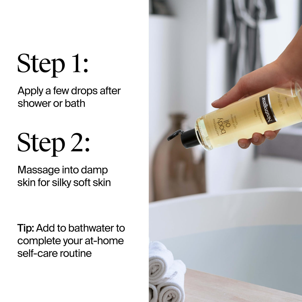 Neutrogena skin texture before and after showing smoother-looking benefit