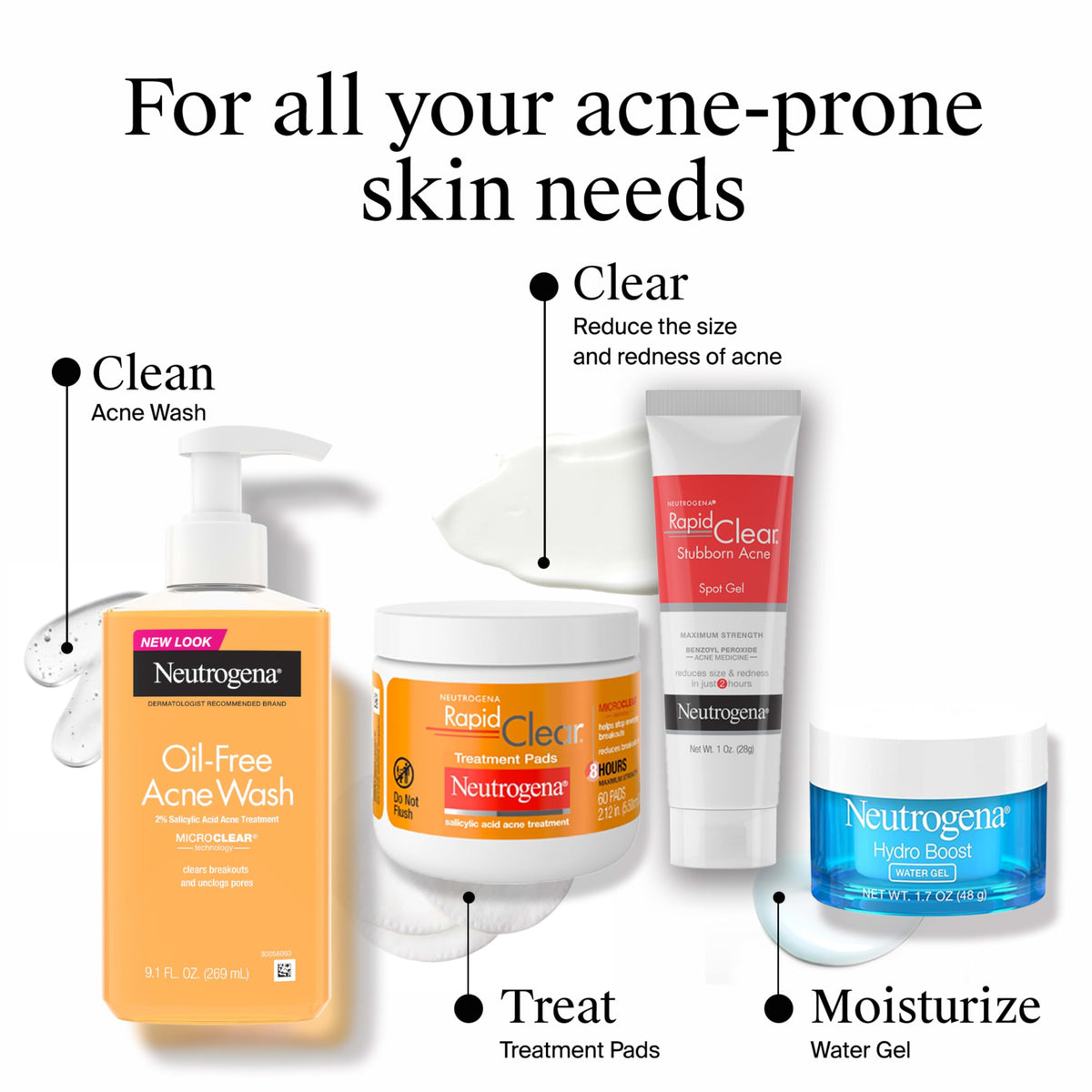 neutrogena three-pack displayed in bathroom for routine use