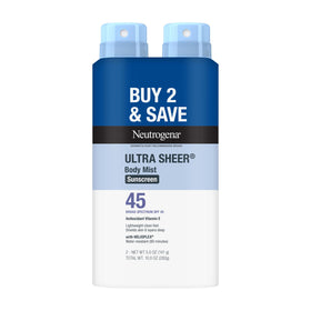 neutrogena front packaging twin pack showing SPF 45 and convenience
