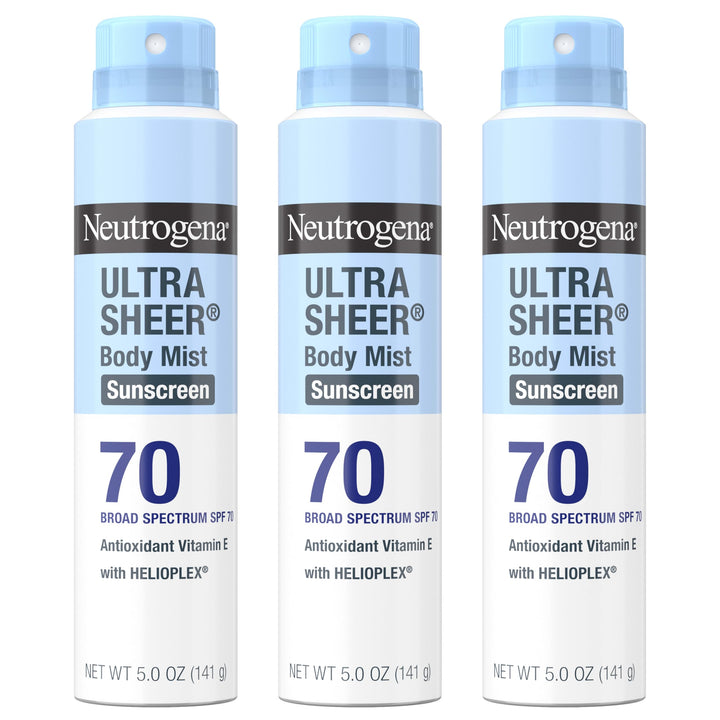 Neutrogena front packaging shows SPF 70 protection benefit