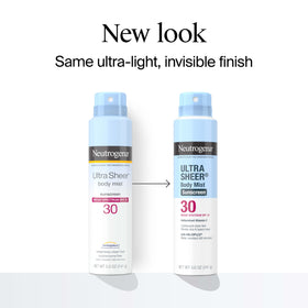 Neutrogena spray action mist being applied to forearm for quick coverage