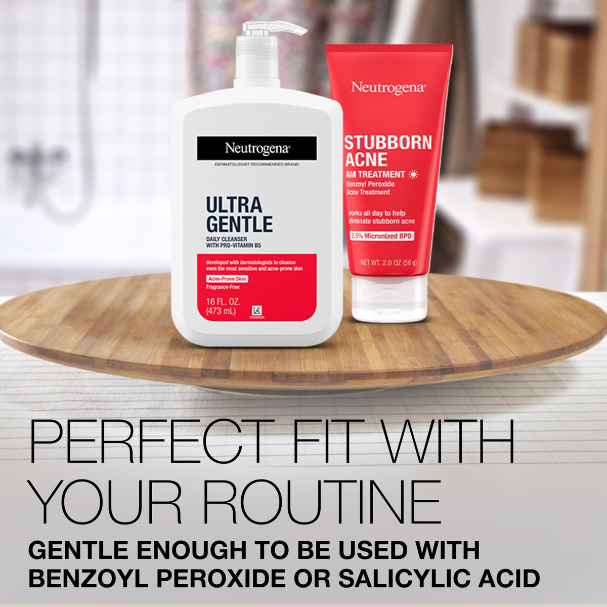 Neutrogena cleanser used after acne treatment showing compatibility and gentle removal