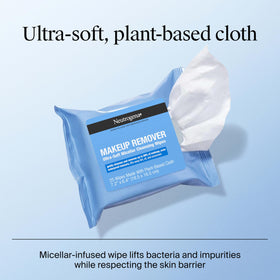 Neutrogena wipe removing waterproof mascara, demonstrates effective cleansing