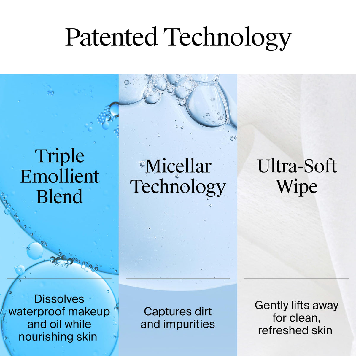 Neutrogena wipe close-up texture highlighting soft plant-based cloth comfort