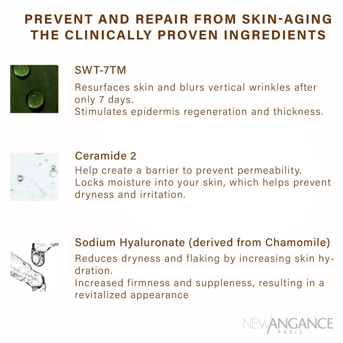 NEW ANGANCE essence texture drop illustrating nutrient-rich moisturizing benefit