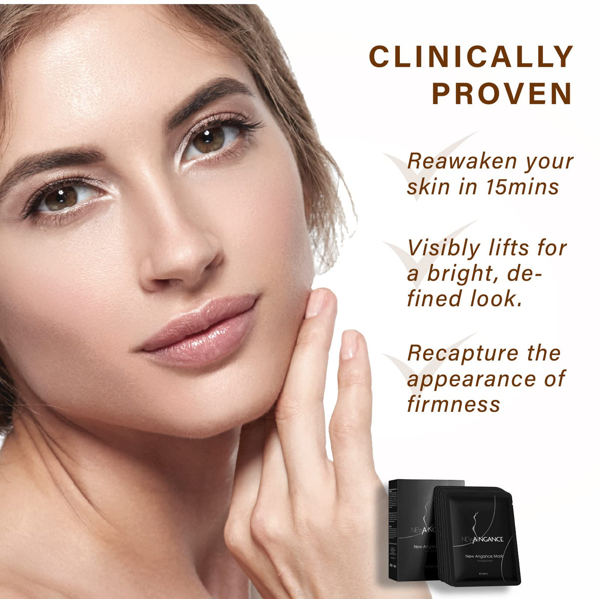 NEW ANGANCE ingredients display with ceramide and peptides for elasticity benefit
