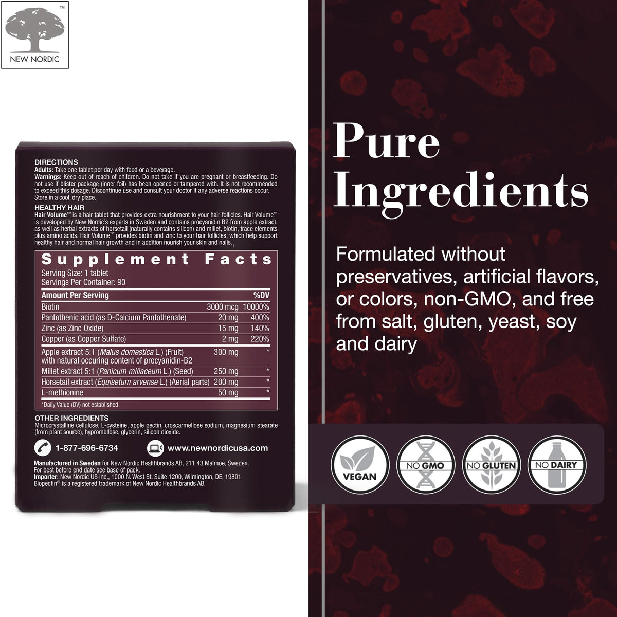 NEW NORDIC product label and nutritional facts for ingredient transparency