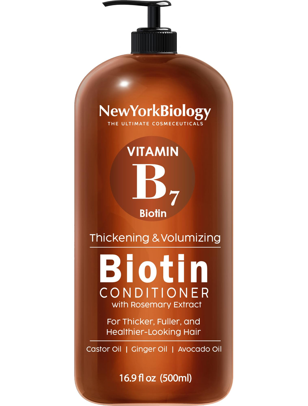 New York Biology bottle front view showing product and size benefit