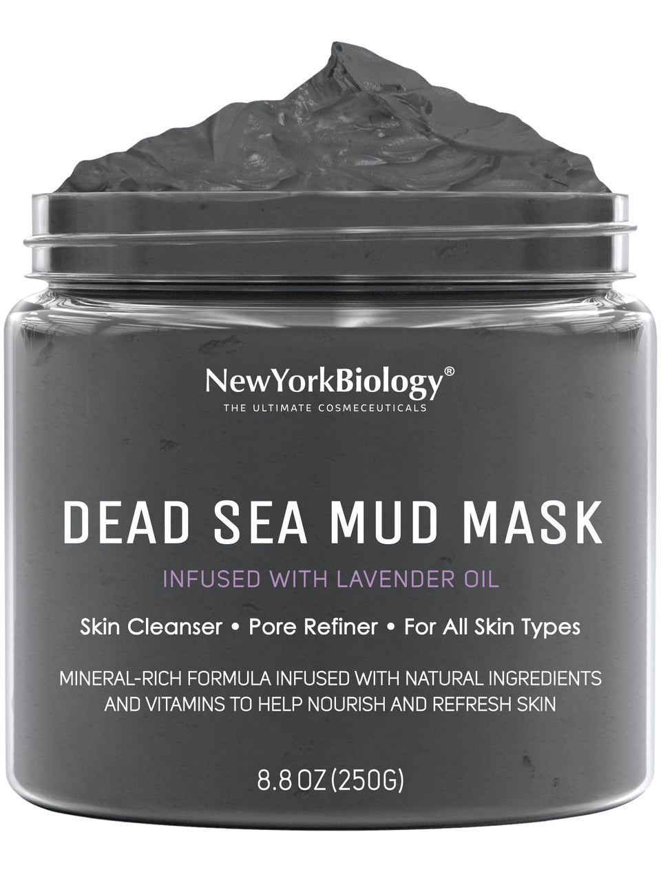 NEW YORK BIOLOGY jar front packaging showing label and benefits