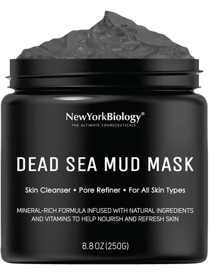 New York Biology front jar view showing label and spa-quality benefits
