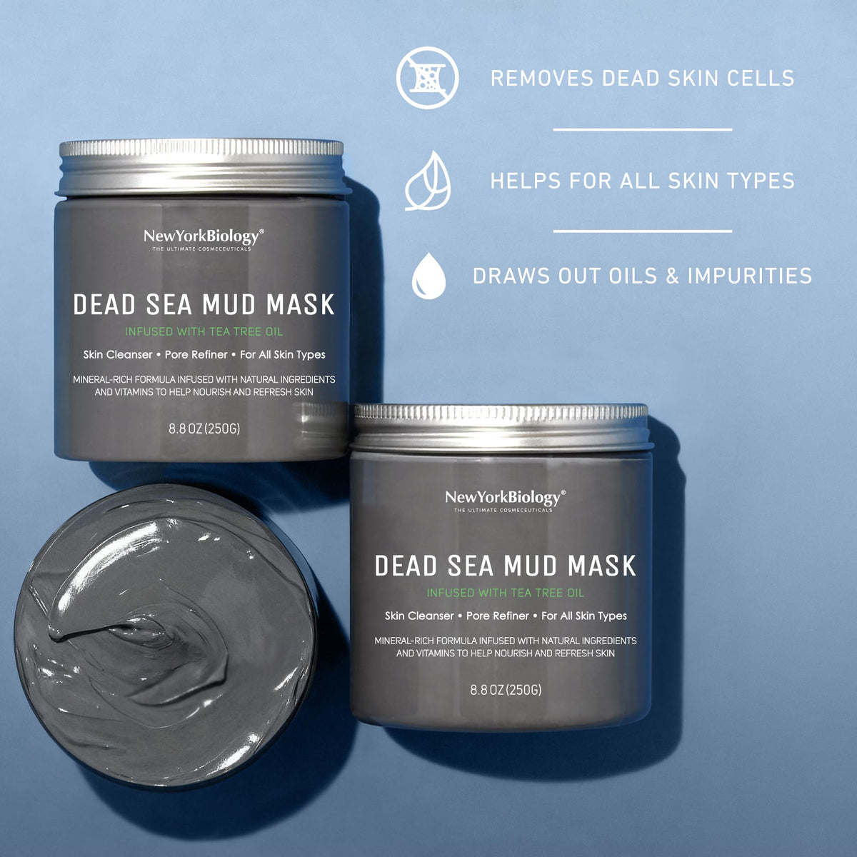 New York Biology mud texture close-up highlighting mineral-rich smoothness