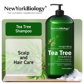 New York Biology shampoo in use on wet hair demonstrating clarifying action benefit