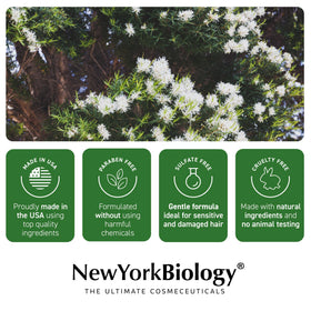 New York Biology bottle on bathroom shelf in lifestyle scene showing daily-use convenience benefit