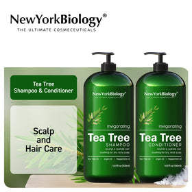 New York Biology shampoo texture shown on palm, creamy lather that clarifies and hydrates