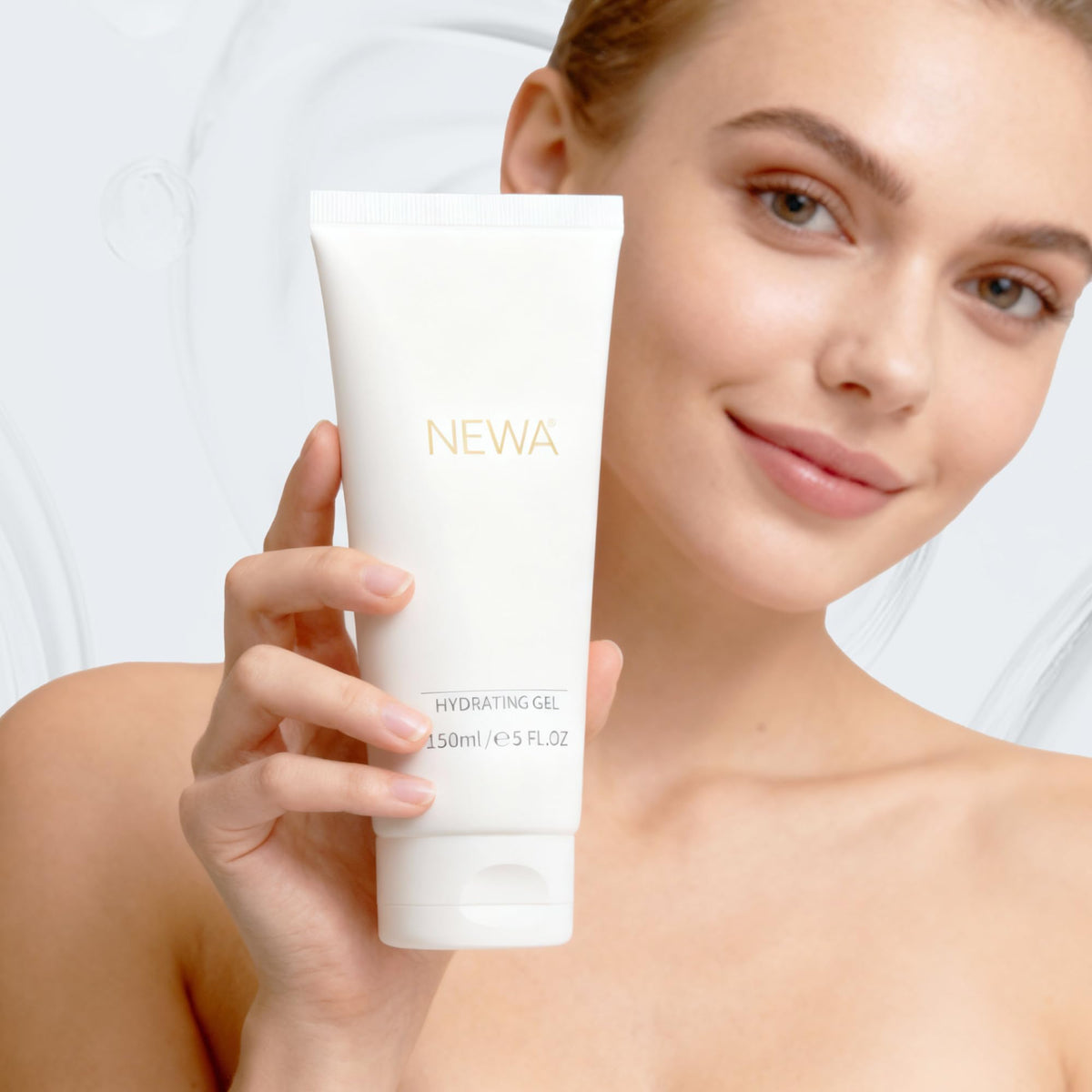 NEWA gel beside common items to show size and travel convenience