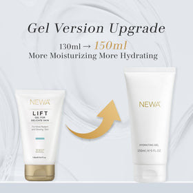 NEWA close-up gel texture demonstrating smooth, hydrating formula