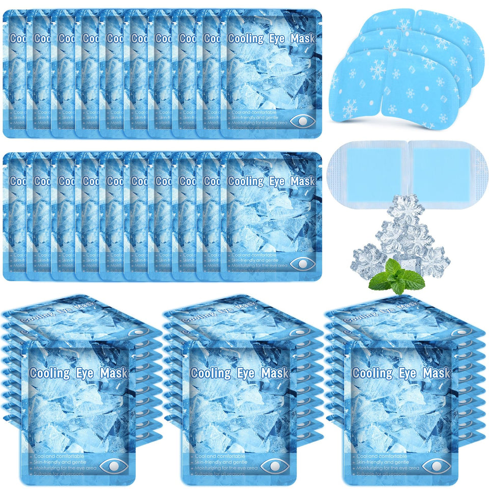 Newcotte front packaging showing 36 mint-scented eye masks and benefits