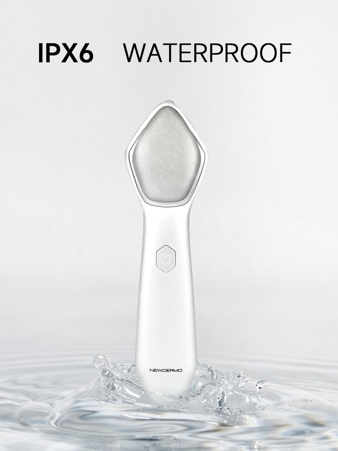 NEWDERMO in use on leg showing body exfoliation for smoother skin and larger coverage