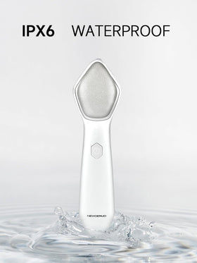 NEWDERMO in use on leg showing body exfoliation for smoother skin and larger coverage