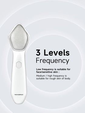 NEWDERMO in use on face demonstrating gentle exfoliation and improved skin texture