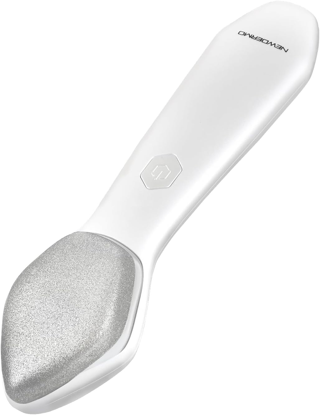 NEWDERMO front profile view showing compact exfoliation wand and ergonomic grip for at‑home use