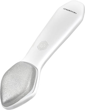 NEWDERMO front profile view showing compact exfoliation wand and ergonomic grip for at‑home use