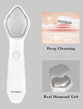 NEWDERMO held in hand to show scale and portability for travel‑friendly skincare