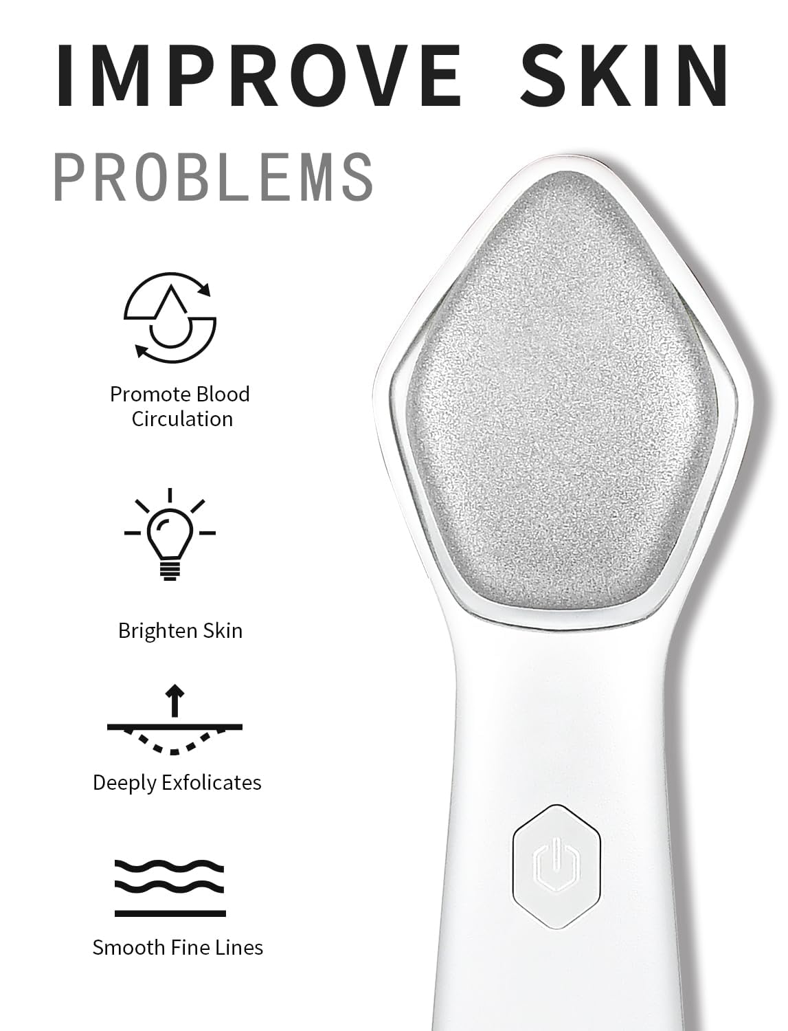 NEWDERMO wand side angle displaying sleek body and durable material for consistent treatments