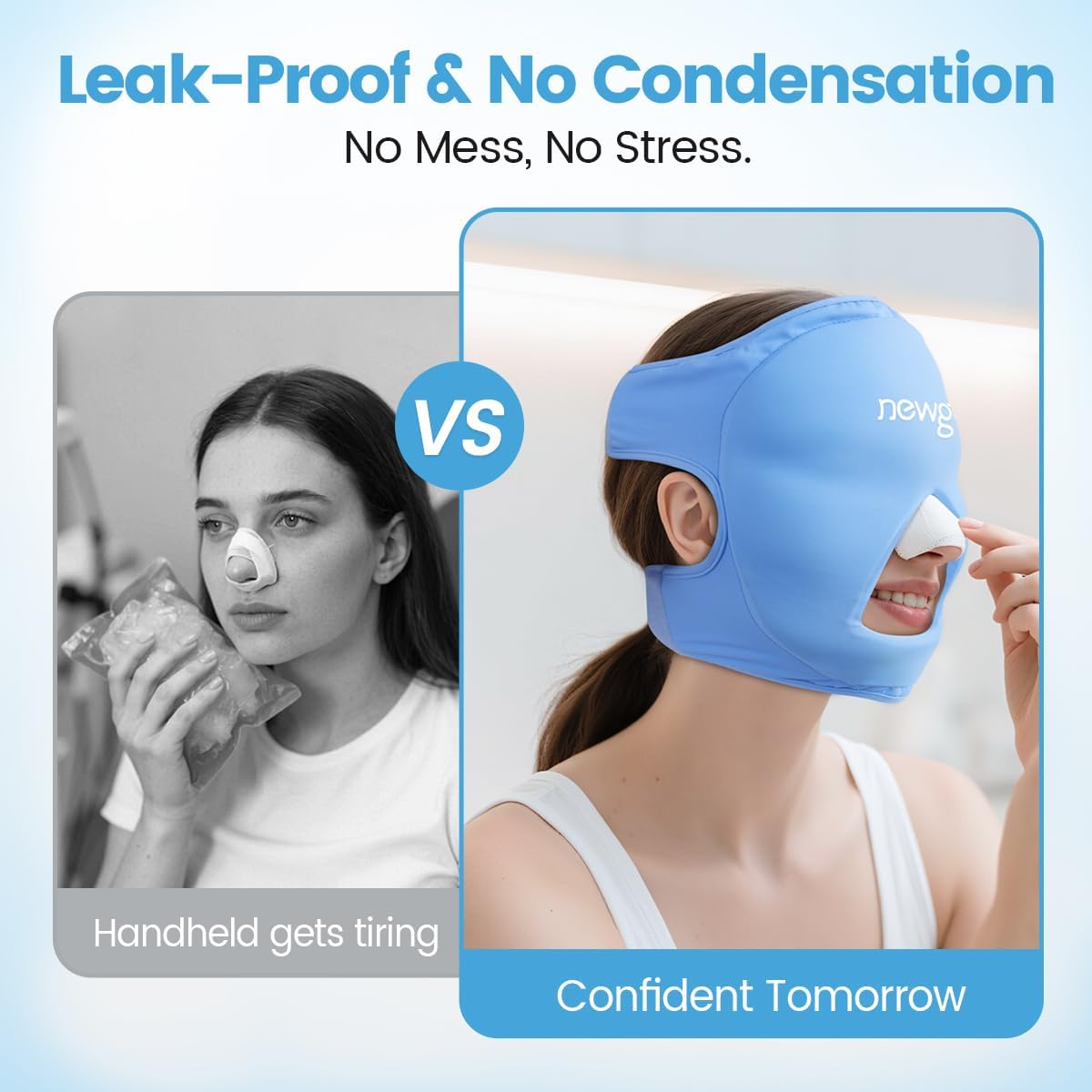 NEWGO back view showing dual adjustable straps for secure hands-free wear