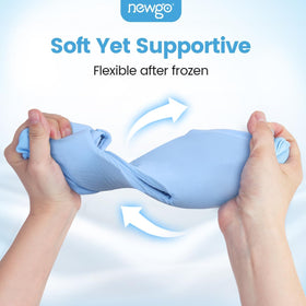 NEWGO worn by user relaxing on couch to reduce puffiness and headaches
