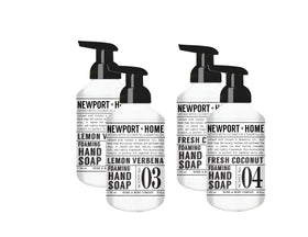 Home & Body Company front packaging showing four 20oz bottles, neat sink presentation