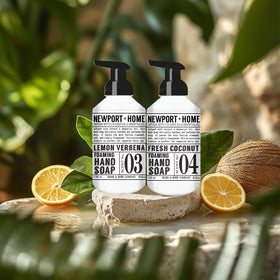 Home & Body Company Lemon Verbena close-up foam texture, gentle moisturizing finish