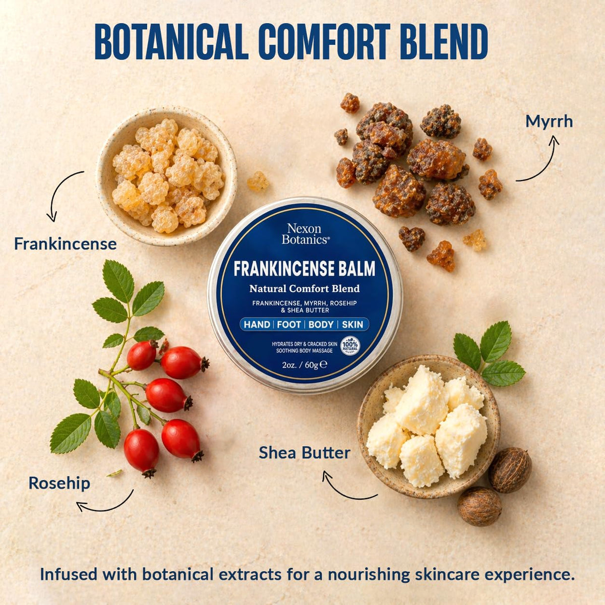 Applying Nexon Botanics balm to heel demonstrating deep hydration and softening benefit