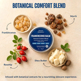 Applying Nexon Botanics balm to heel demonstrating deep hydration and softening benefit