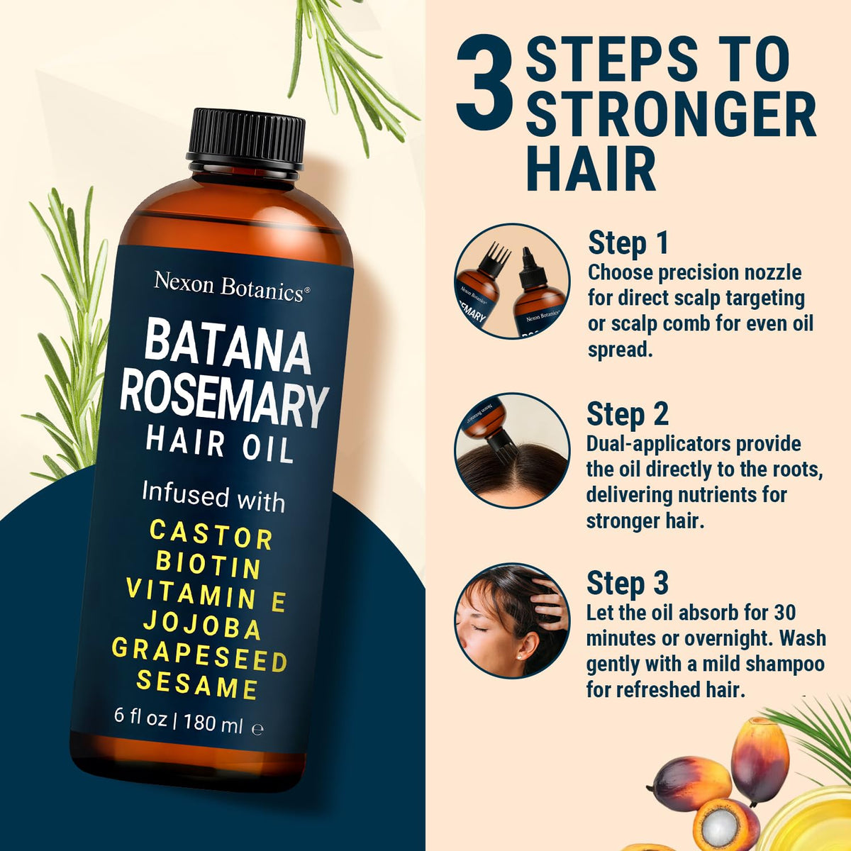 Nexon Botanics applied to scalp demonstrating soothing hydration benefit
