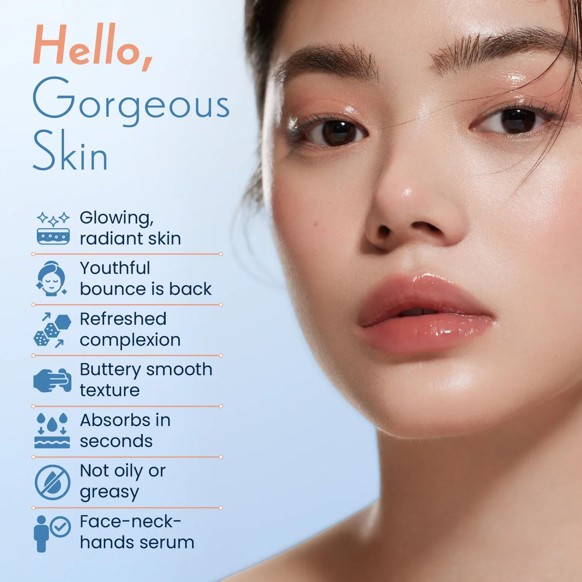 Next Leap serum on hand for size and coverage demonstration benefit