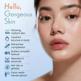 Next Leap serum on hand for size and coverage demonstration benefit
