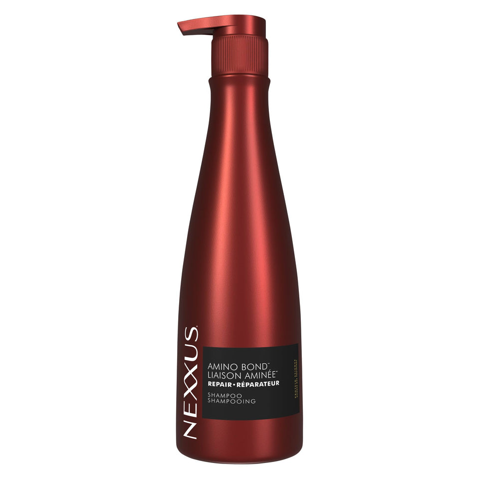 Nexxus bottle front packaging showing product and sizes benefit: clear labeling