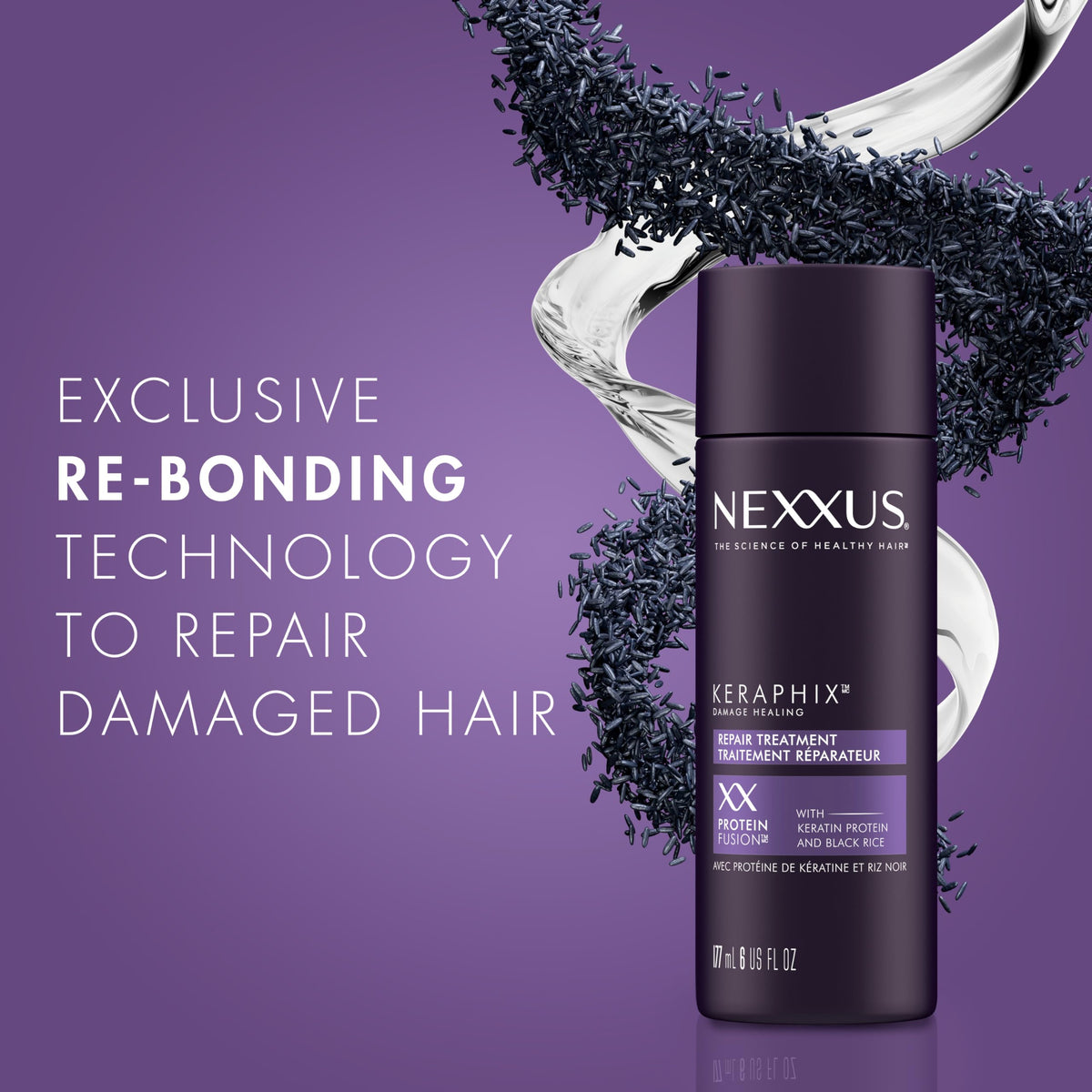 Nexxus applied on damp hair demonstrating easy spreadability