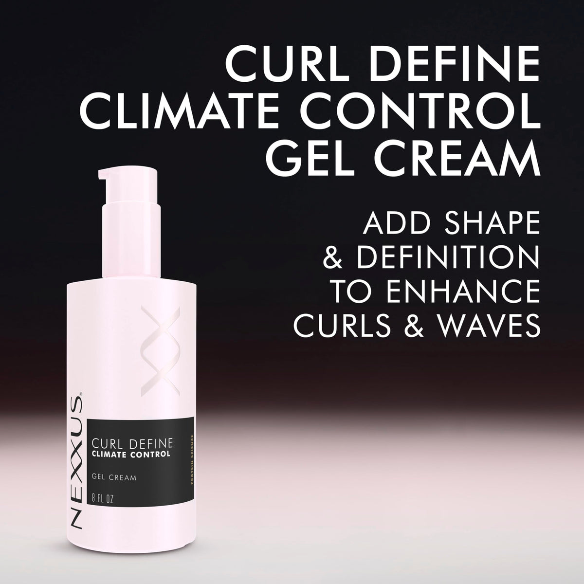 Nexxus before and after comparison showing enhanced curl shape