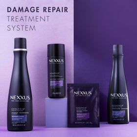 Nexxus before and after hair transformation showing smoother results