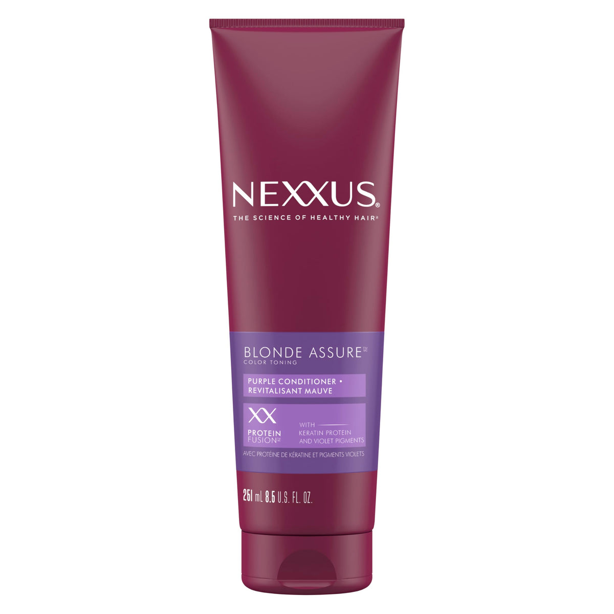 Nexxus front packaging showing product name and size for clear identification