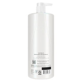 Nexxus back label close-up showing ingredients and usage directions for clarity